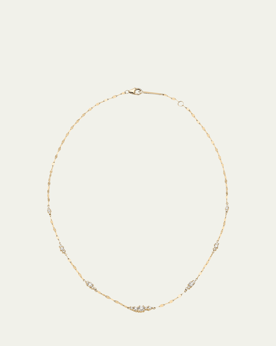 Solo Cluster Ombre Necklace with Diamonds